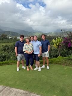 Nathan Redmond with his wife and three sons in Kauai, Hawaii